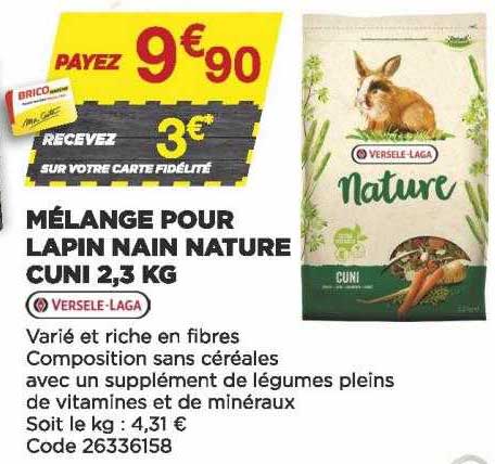 Versele-Laga Nature Cuni pour lapin 2,3 kg