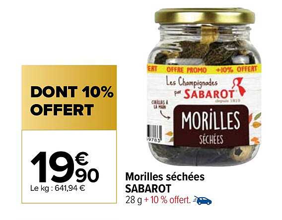 Promo Morilles Séchées Sabarot che… icatalogue.fr