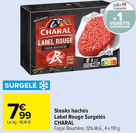 Promo Steaks Hachés Label Rouge Surgelés Charal Chez Carrefour Market ...