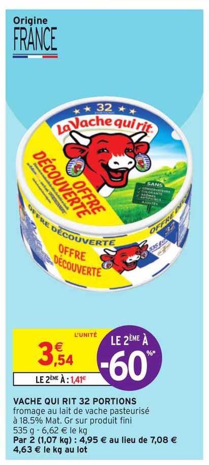 Offre Vache Qui Rit 32 Portions Chez Intermarche Contact 