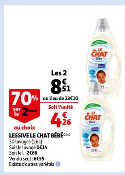 Promo Le chat bébé lessive chez Auchan