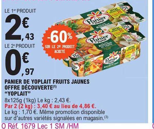 Promo Panier De Yoplait Fruits Jaunes Offre Découverte "yoplait" chez E