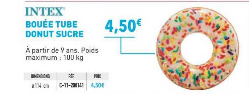 Offre Bouee Tube Donut Intex Chez Cash Piscines