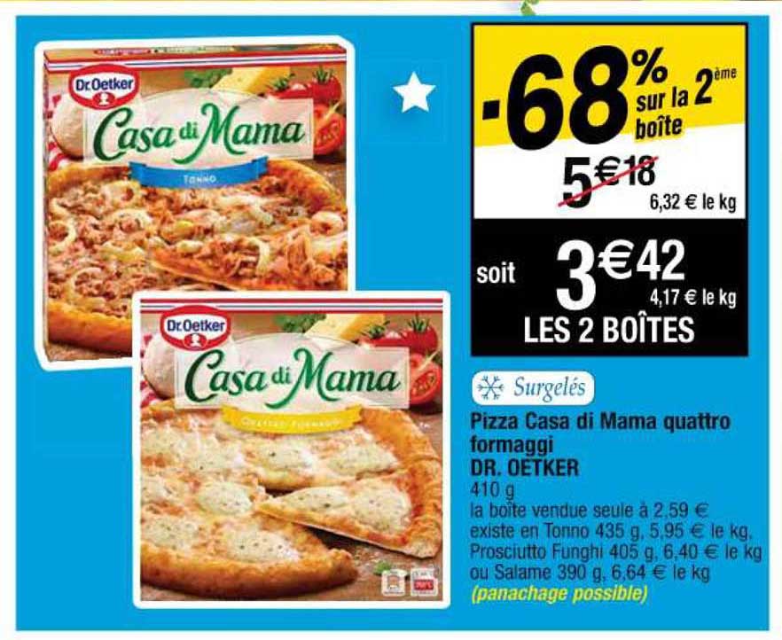 Offre Pizza Casa Di Mama Quattro Formaggi Dr Oetker Chez Cora