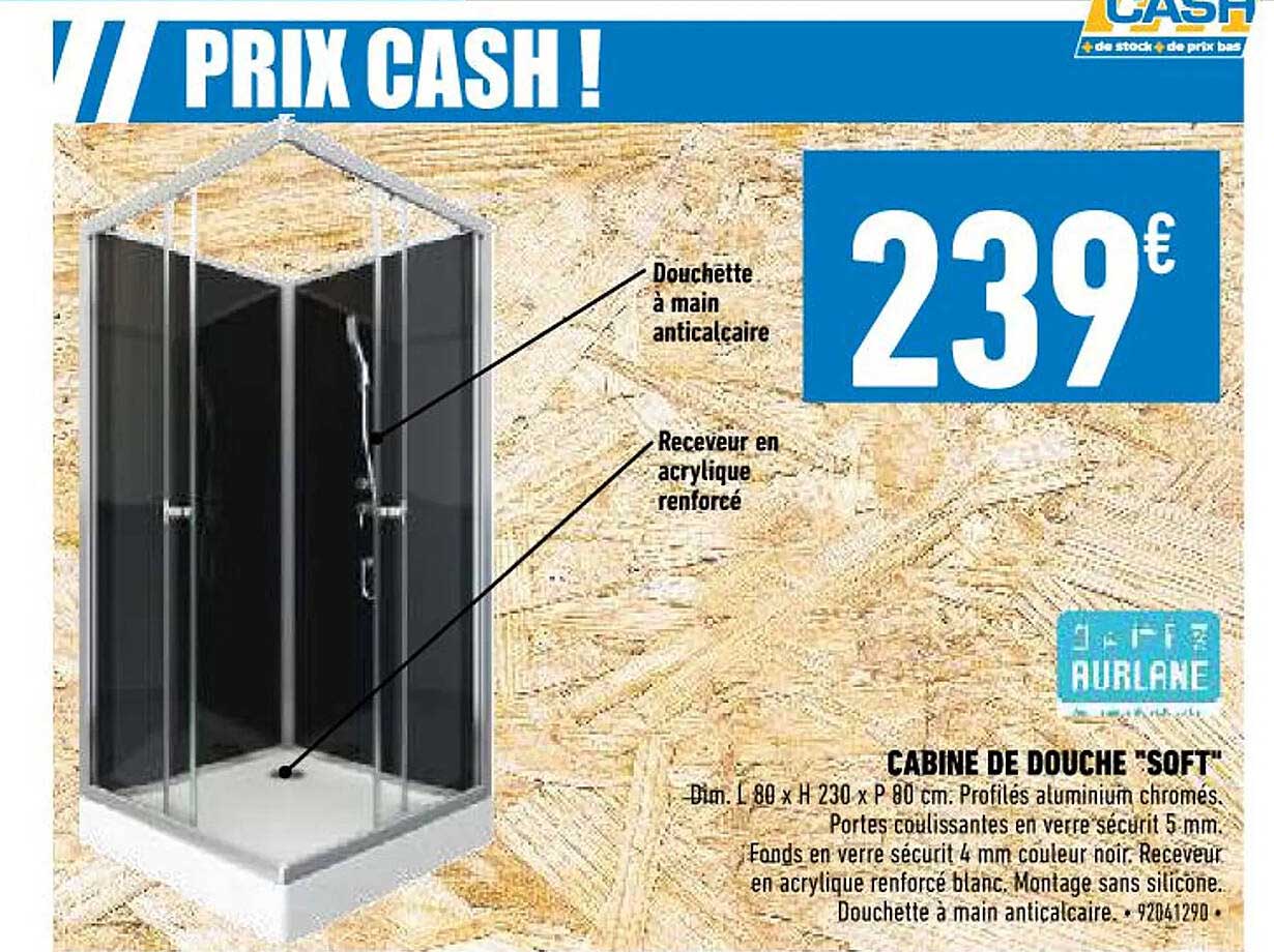 Promo Cabine De Douche "soft" chez Brico Cash iCatalogue.fr