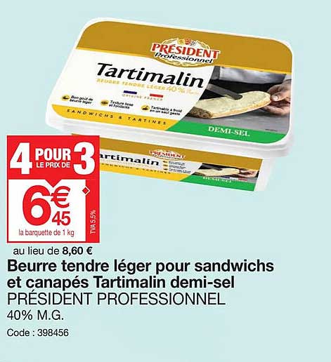 Beurre demi-sel Tartimalin - 1kg