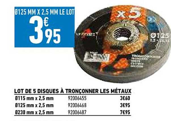 50 DISQUES A TRONCONNER L'ACIER ET TOUS LES METAUX - SARLAT OUTILLAGE