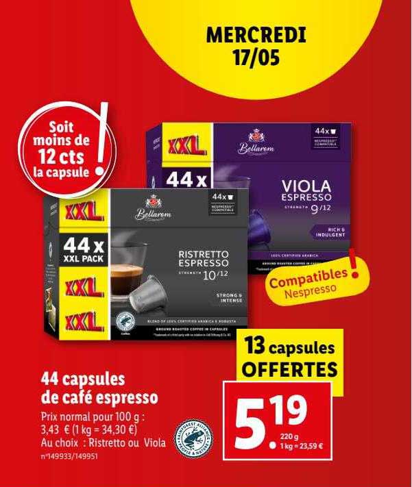 Capsule Cafe Lidl Prix