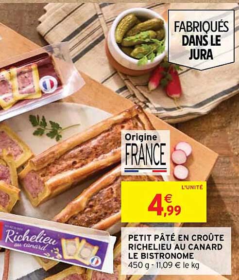 Promo Petit Pâté En Croûte Richelieu Au Canard Le Bistronome chez ...