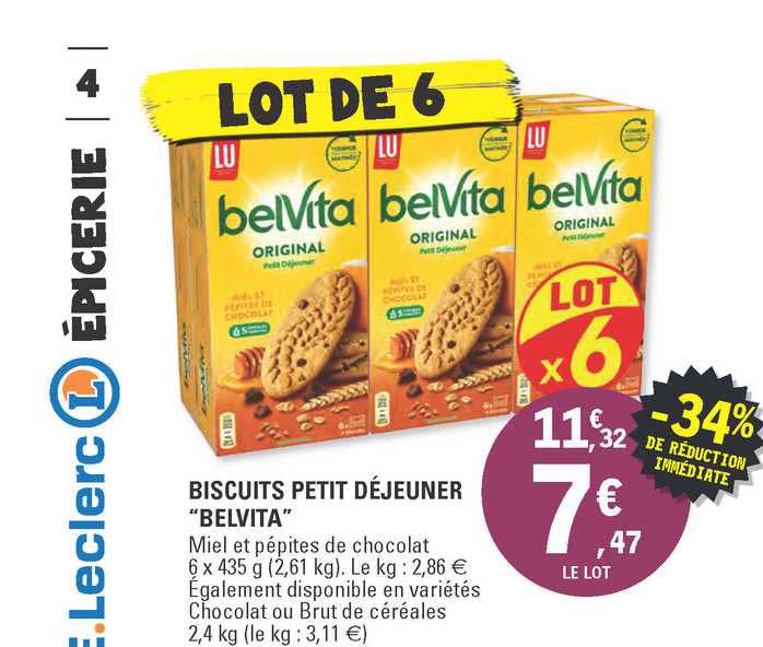 Offre Biscuits Petit Dejeuner Belvita 34 De Reduction Immediate Chez E Leclerc