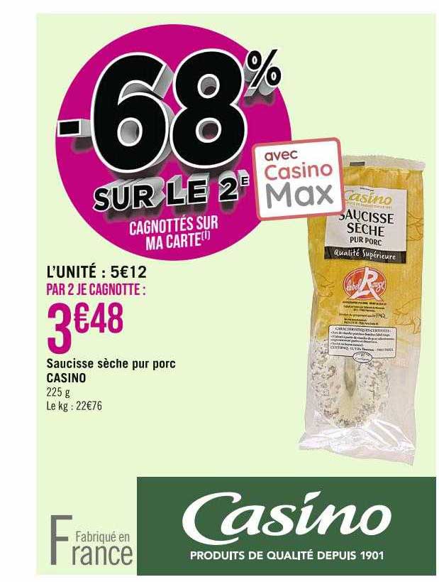 Promo Saucisson sec ou saucisse sèche Le Julo chez Géant Casino