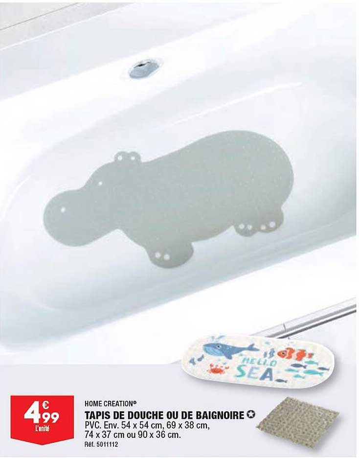 Mini Tapis De Douche/Baignoire Ridder - 6 Ventouses Antidérapantes, Blanc/Noir, Caoutchouc Alimentaire (Modèle XXS)
