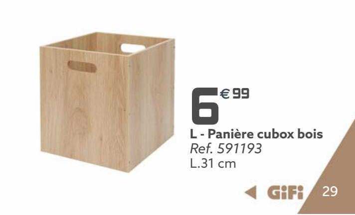 GiFi Panière Cubox Bois