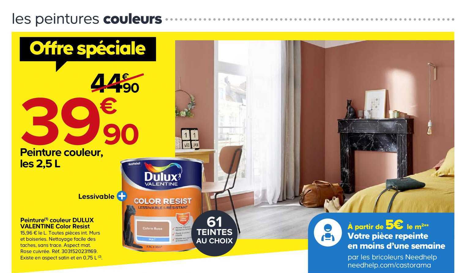 Offre Peinture Couleur Dulux Valentine Murs Et Boiseries chez Castorama