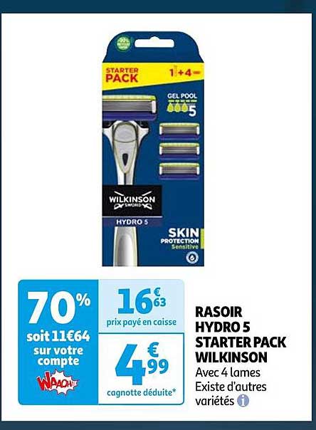Pack Découverte Rasoir Wilkinson Hydro Comfort Skin Reset + 1 Lame - Pour Barbe De 3 Jours - Neuf