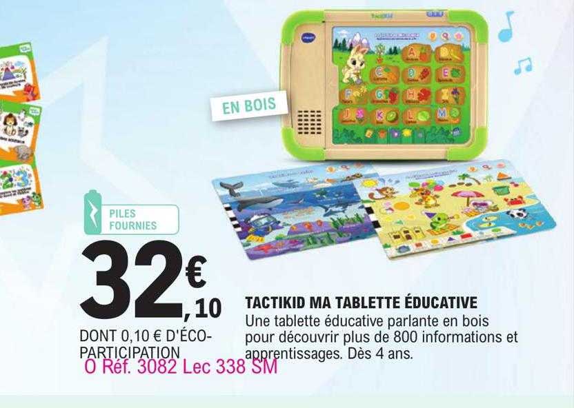Promo TactiKid, Ma Tablette Éducative chez Carrefour