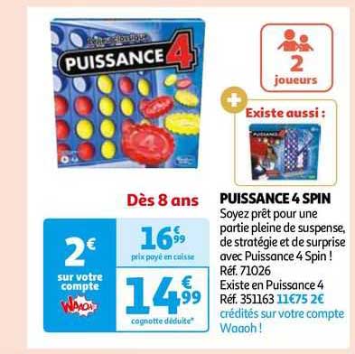 Promo Puissance 4 Spin chez Auchan 