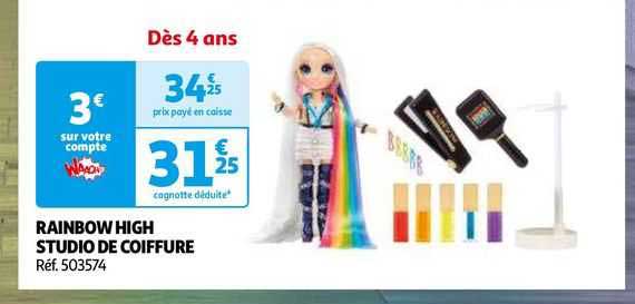 Promo Rainbow HIgh Hair Studio chez Auchan