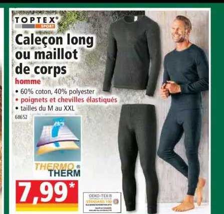 Promo Toptex caleçon ou maillot de corps thermique homme chez Norma
