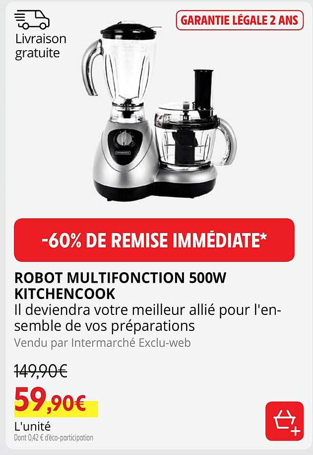 Intermarché Robot Multifonction 500w Kitchencook