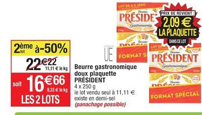 Beurre doux gastronomique 82% MG - plaquette - LP La Montagne - Drive  Leader Price Réunion