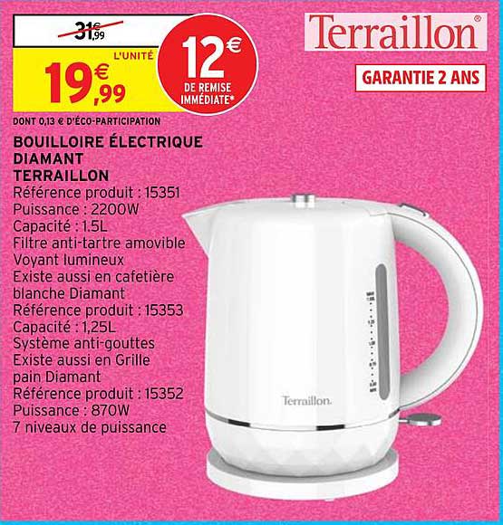 Bouilloire Électrique Retoo 1,6L Inox | 1500W, Sélection Température, Maintien Au Chaud, Écran LED Tactile - Noire