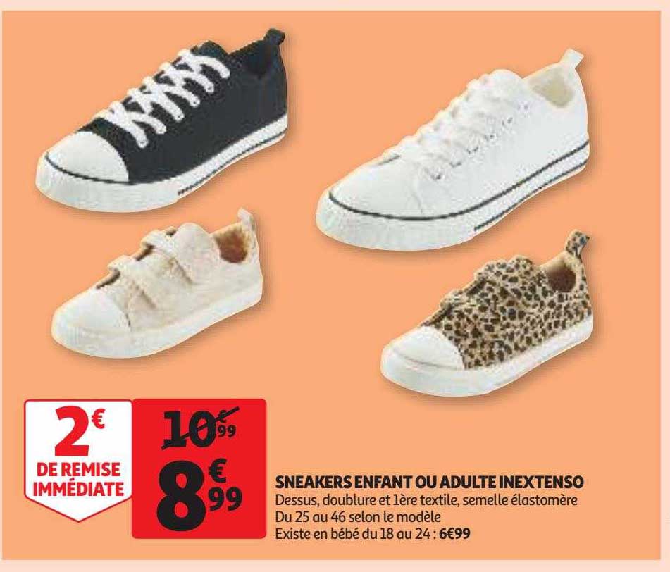 Baskets Enfants école Sport - Semelle Antidérapante - Matière Respirante - Scratch Ajustable - Taille 34 à 38