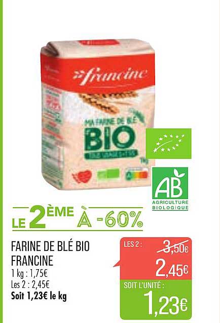 Farine de blé T55 Bio FRANCINE