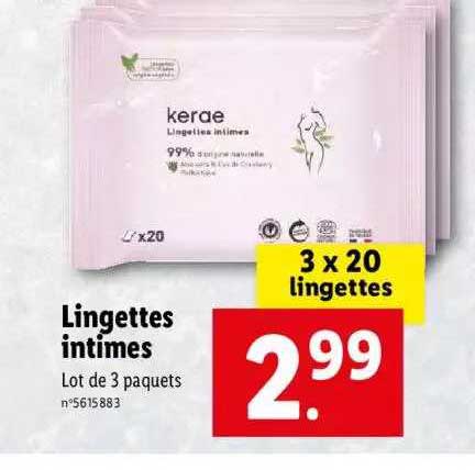 Lidl Lingettes Intimes Kerae