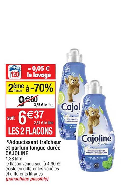 Promo Cajoline adoucissant chez Match