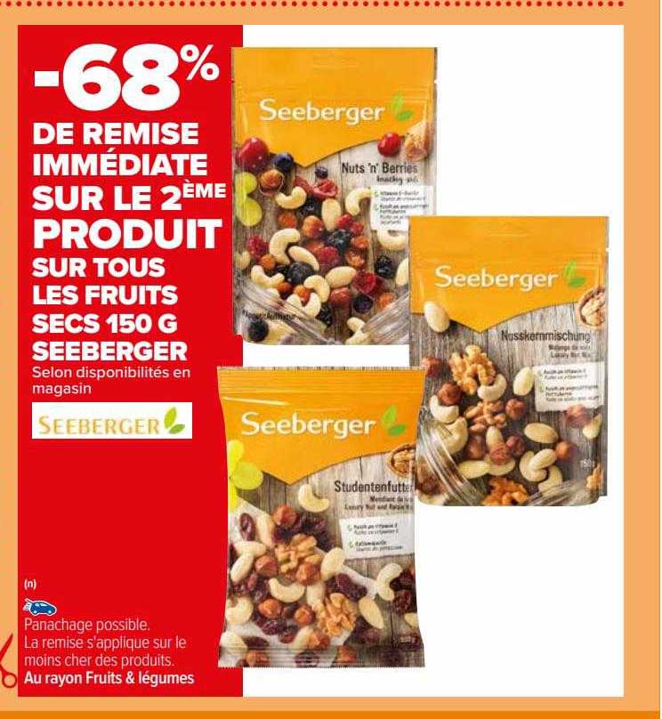 Promo SUR TOUS LES FRUITS SECS SEEBERGER chez Carrefour