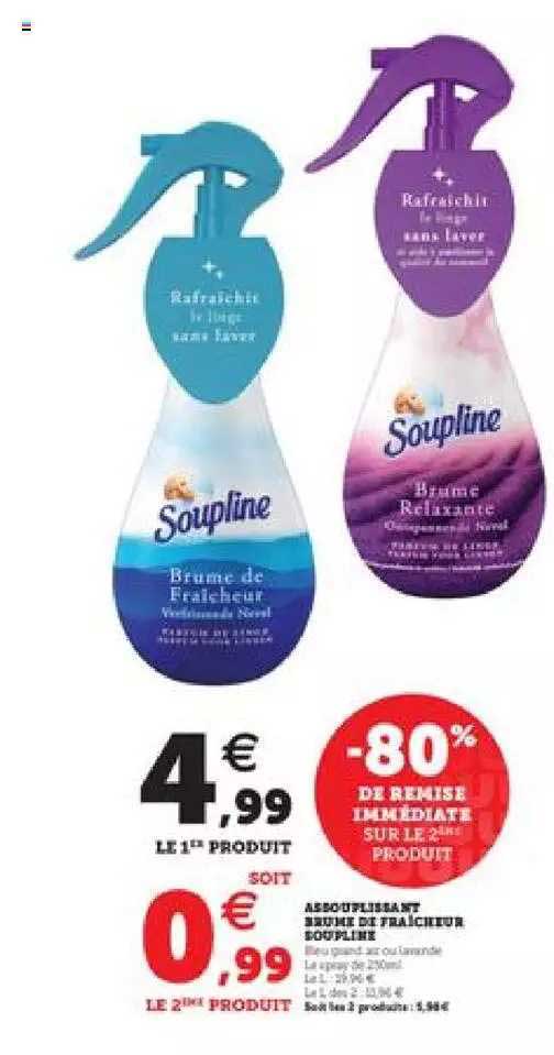 Promo Brume De Fraîcheur Soupline 1+1 Offert chez Carrefour 