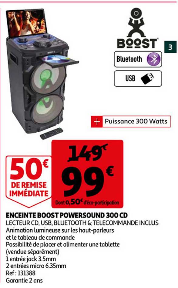 Auchan Enceinte Boost Powersound 300 Cd