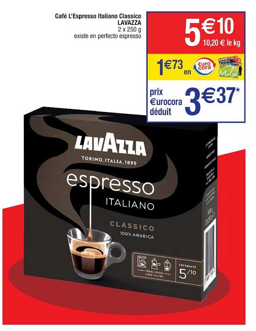 Promo Lavazza café moulu espresso italiano classico chez Cora