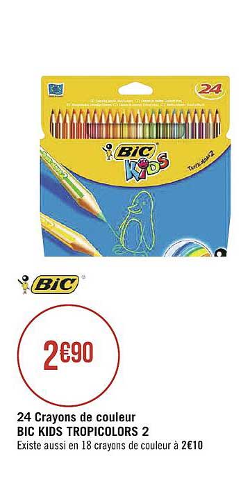 Etui de crayon de couleur Bic Kids Tropicolors | Le Géant des Beaux-Arts