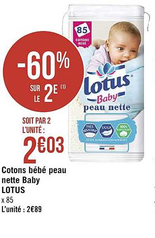 Offre Cotons Bebe Lotus Baby Chez E Leclerc