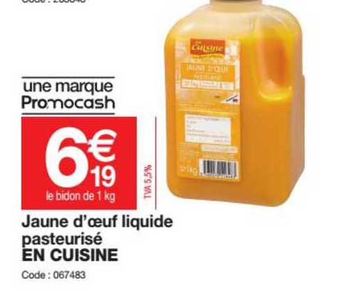 Promocash Jaune D Oeuf Liquide Pasteurisé En Cuisine