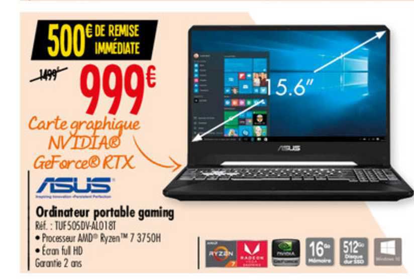 Promo Ordinateur Portable Gaming Asus chez Carrefour iCatalogue.fr
