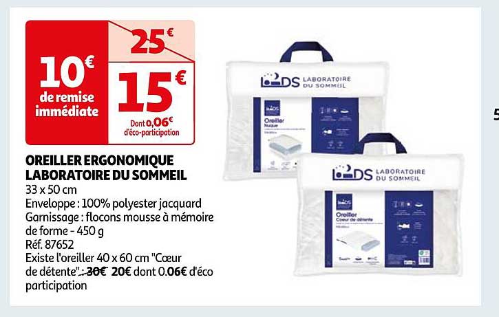 Oreiller Mémoire De Forme Anti-ronflement – Ergonomique Pour Apnée Positionnelle | 62 X 37 X 12 Cm, 2 Hauteurs