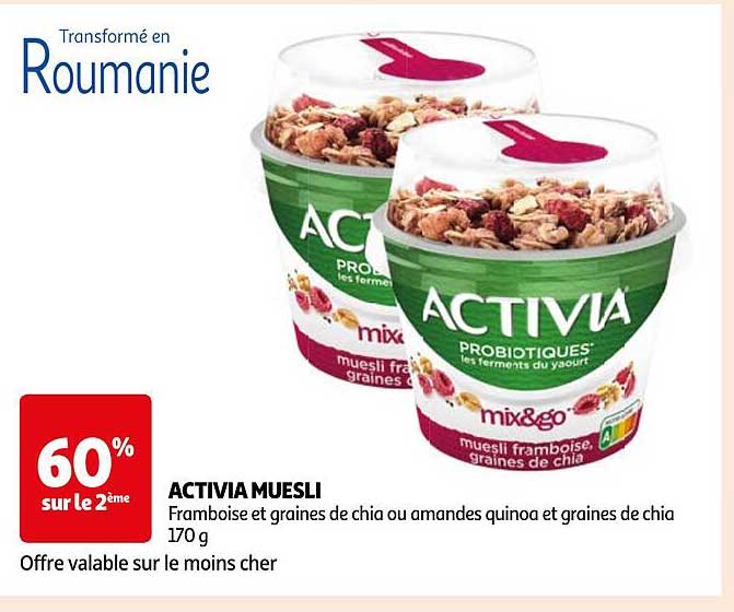 Promo Activia Muesli chez Auchan iCatalogue.fr