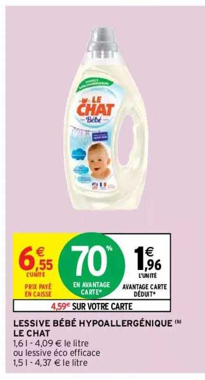 Le chat lessive promo bébé