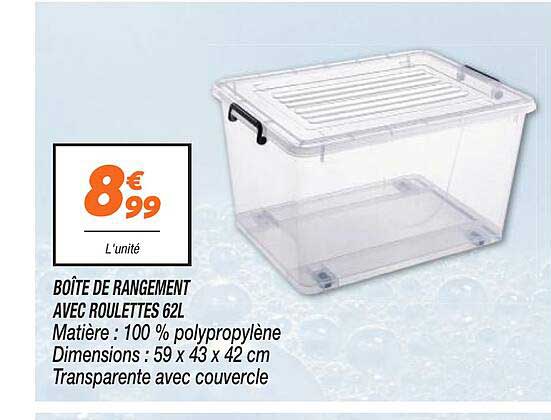 Boîte De Rangement Avec Roulettes - Bac Multifonction Pour Jouets, Vêtements Et Affaires, Design Pratique Et Décoratif