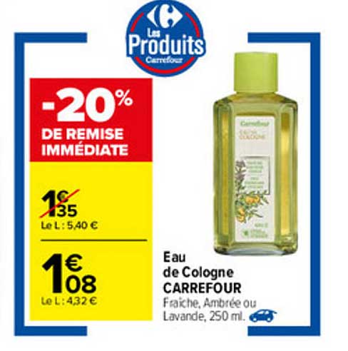 Promo Eau De Cologne Carrefour chez Carrefour - iCatalogue.fr