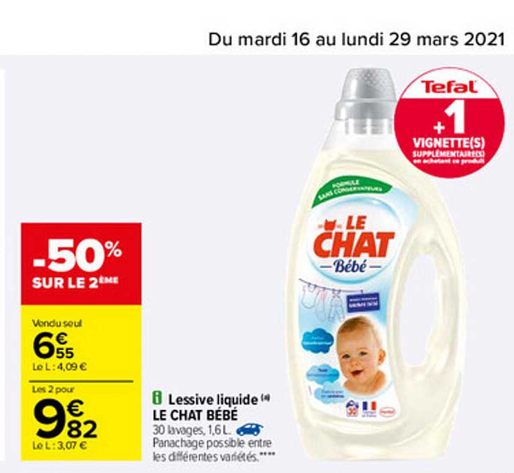 Offre Lessive Liquide Le Chat Bebe Chez Carrefour