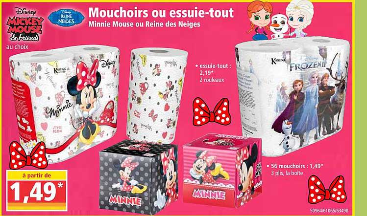 Norma Mouchoirs Ou Essuie Tout Disney Mickey Mouse & Friends