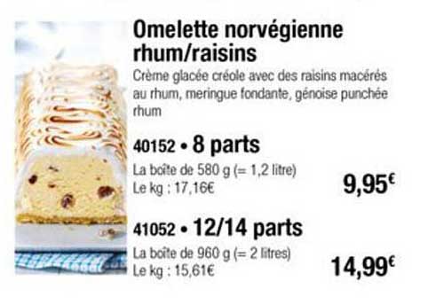 Thiriet Omelette Norvégienne Rhum Raisins