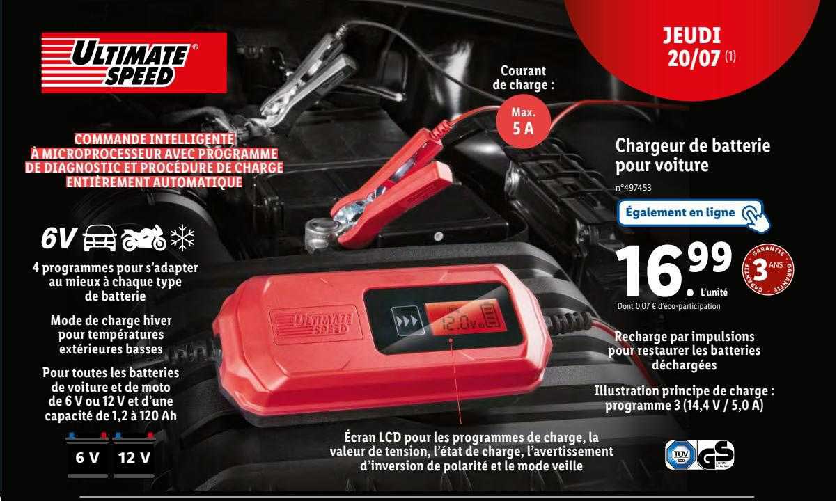 Ultimate Speed Ultimate speed chargeur de batterie pour voiture avec aide  au démarrage - En promotion chez Lidl