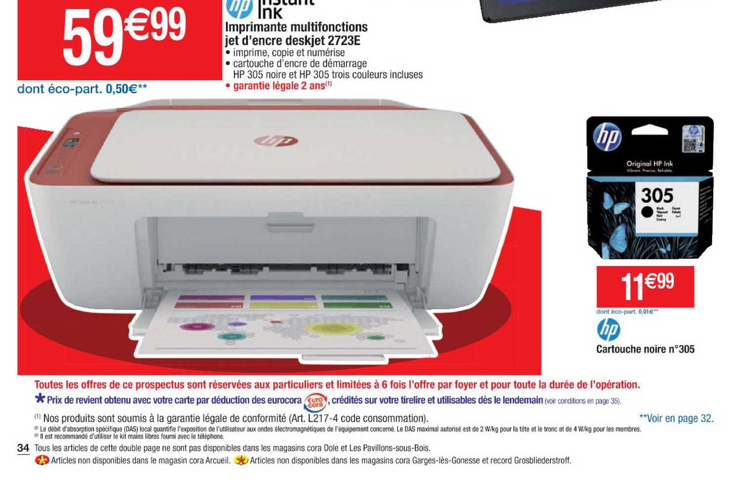 Promo Imprimante Multifonctions Jet D'encre Deskjet 2723e Instant Ink chez  Cora 