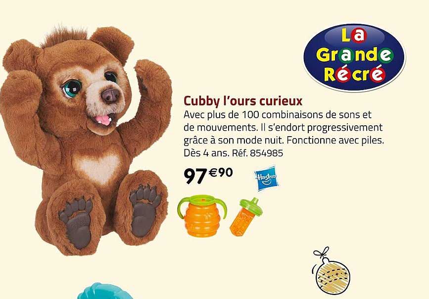 Promo Cubby L'ours Curieux Hasbro chez Casino Supermarchés 