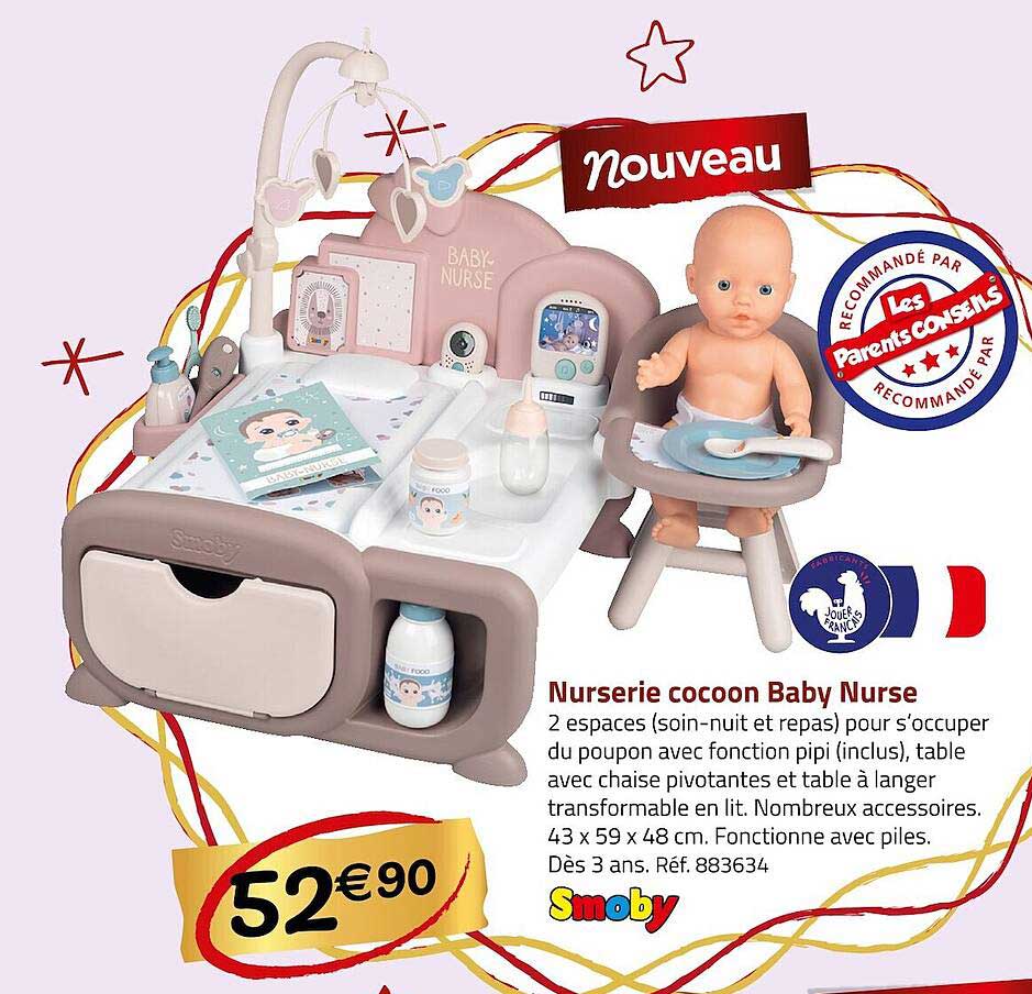 Promo Smoby chaise haute baby nurse chez Hyper U